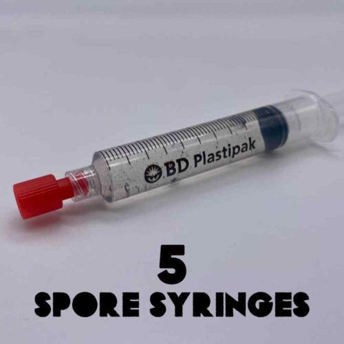 Selection of 5 Psilocybe Cubensis Spore Syringes (10ml)