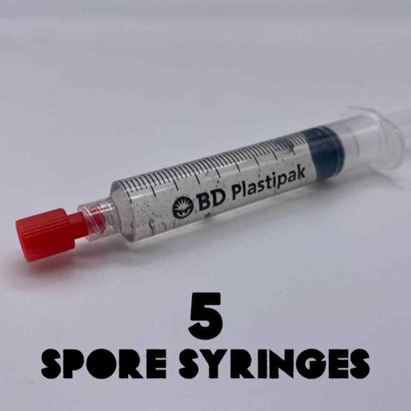 Selection of 5 Psilocybe Cubensis Spore Syringes (10ml)