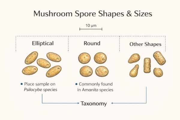 mushroom spore shapes and sizes